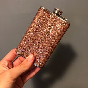 💗2/$15💗New w/ Sticker Rose Gold Glitter Flask